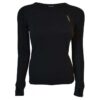ML001-BLK-08 XTM Merino Womens Crew Neck Base Thermal Top - Black - 8