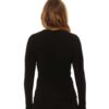 ML001-BLK-08 (2) XTM Merino Womens Crew Neck Base Thermal Top - Black - 8