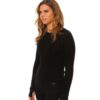 ML001-BLK-08 (3) XTM Merino Womens Crew Neck Base Thermal Top - Black - 8