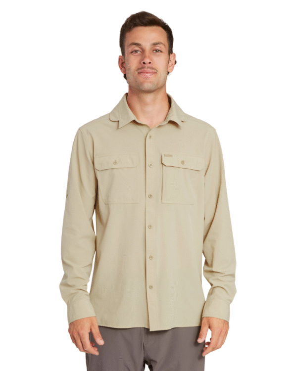 XTM Dunkeld Mens Long Sleeve Hiking Shirt - Sand - L