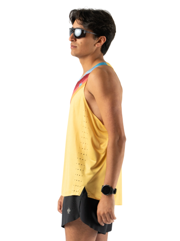 RM339-721-L (1) Rabbit Go Time Mens Running Tank Top - Solar Stripe - L