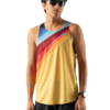 RM339-721-L Rabbit Go Time Mens Running Tank Top - Solar Stripe - L