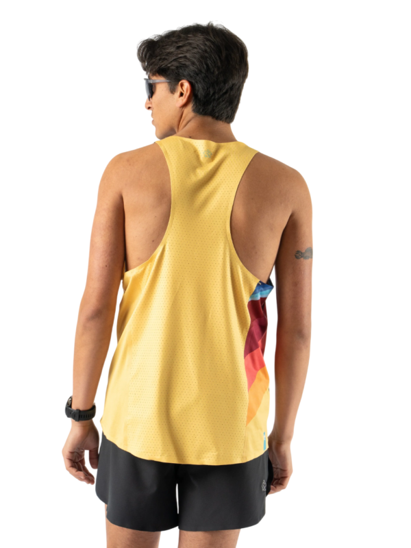 RM339-721-L (2) Rabbit Go Time Mens Running Tank Top - Solar Stripe - L