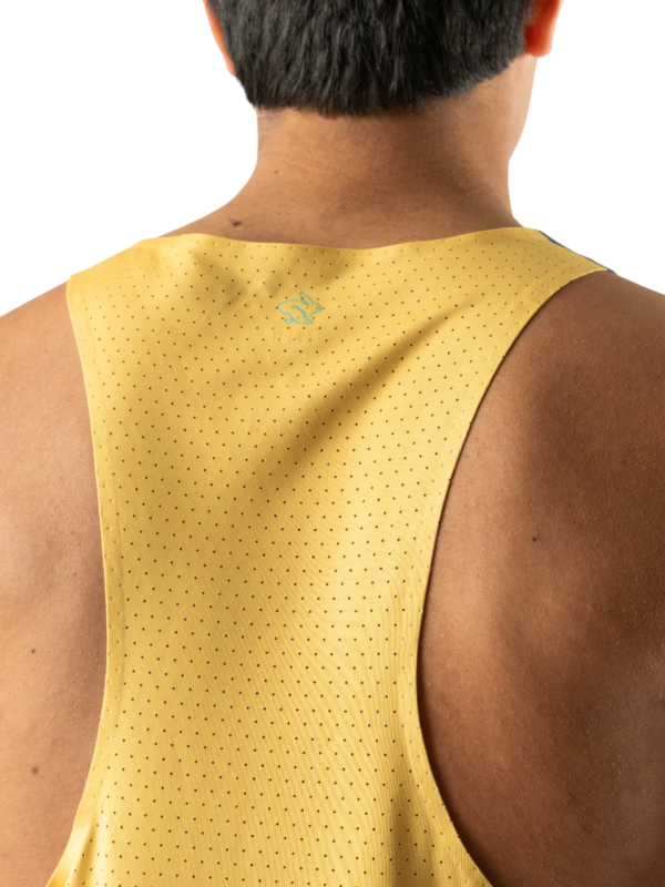 RM339-721-L (3) Rabbit Go Time Mens Running Tank Top - Solar Stripe - L