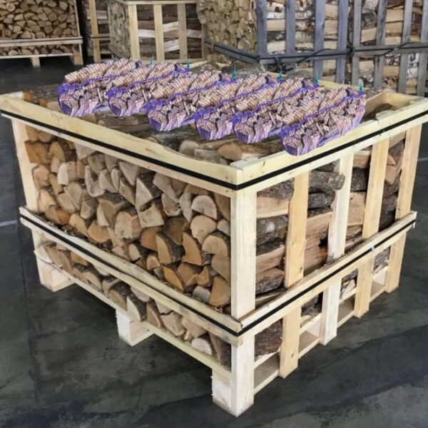 Kiln Dried Oak Logs Half Crate Plus 6 Nets Of Kindling