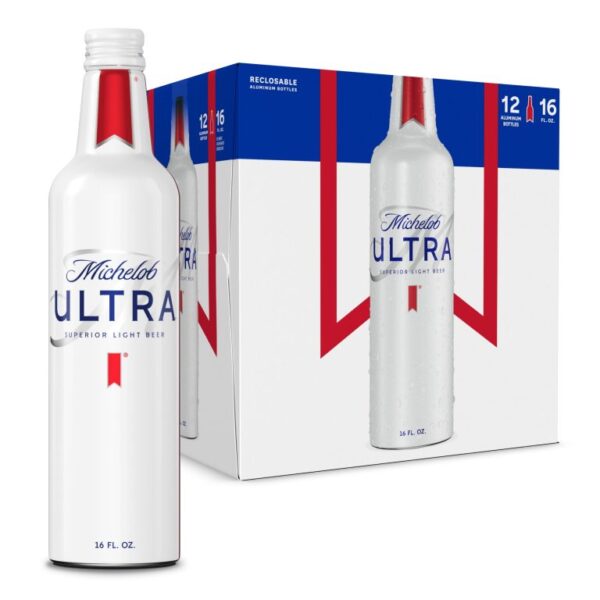 Michelob ULTRA Superior Light American Lager Beer, 12 Pack, 16 fl oz Aluminum Bottles, 4.2% ABV