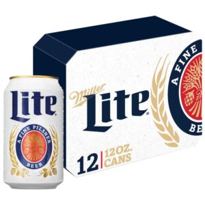 Miller Lite Beer, 12 Pack, 12 fl oz Aluminum Cans, 4.2% ABV, Domestic Lager