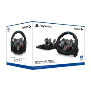 Logitech G29 Driving Force Racing Wheel And Floor Pedals, Real Force Feedback, Stainless Steel Paddle Shifters, Leather Steering Wheel Cover For PS5, PS4, PC, Mac - Black