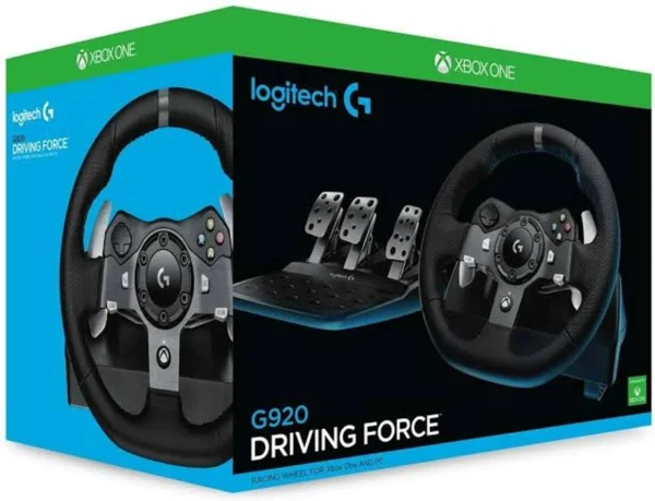 Logitech G920 Driving Force Racing Wheel And Floor Pedals, Real Force Feedback, Stainless Steel Paddle Shifters, Leather Steering Wheel Cover For Xbox Series X|S, Xbox One, PC, Mac - Black Logitech G920 Driving Force Racing Wheel And Floor Pedals, Real Force Feedback, Stainless Steel Paddle Shifters, Leather Steering Wheel Cover For Xbox Series X|S, Xbox One, PC, Mac - Black