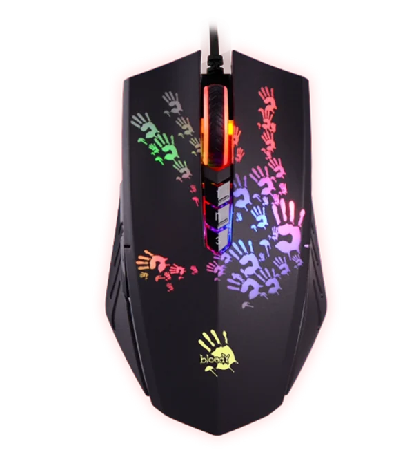 Bloody A60 Light Strike Gaming Mouse, Built-In 160K Memory, 6,200 CPI, Metal X'Glide Armor Boot,Extreme Core 4, 6 Sniper Modes, Ultra Core 3 & 4 Activated